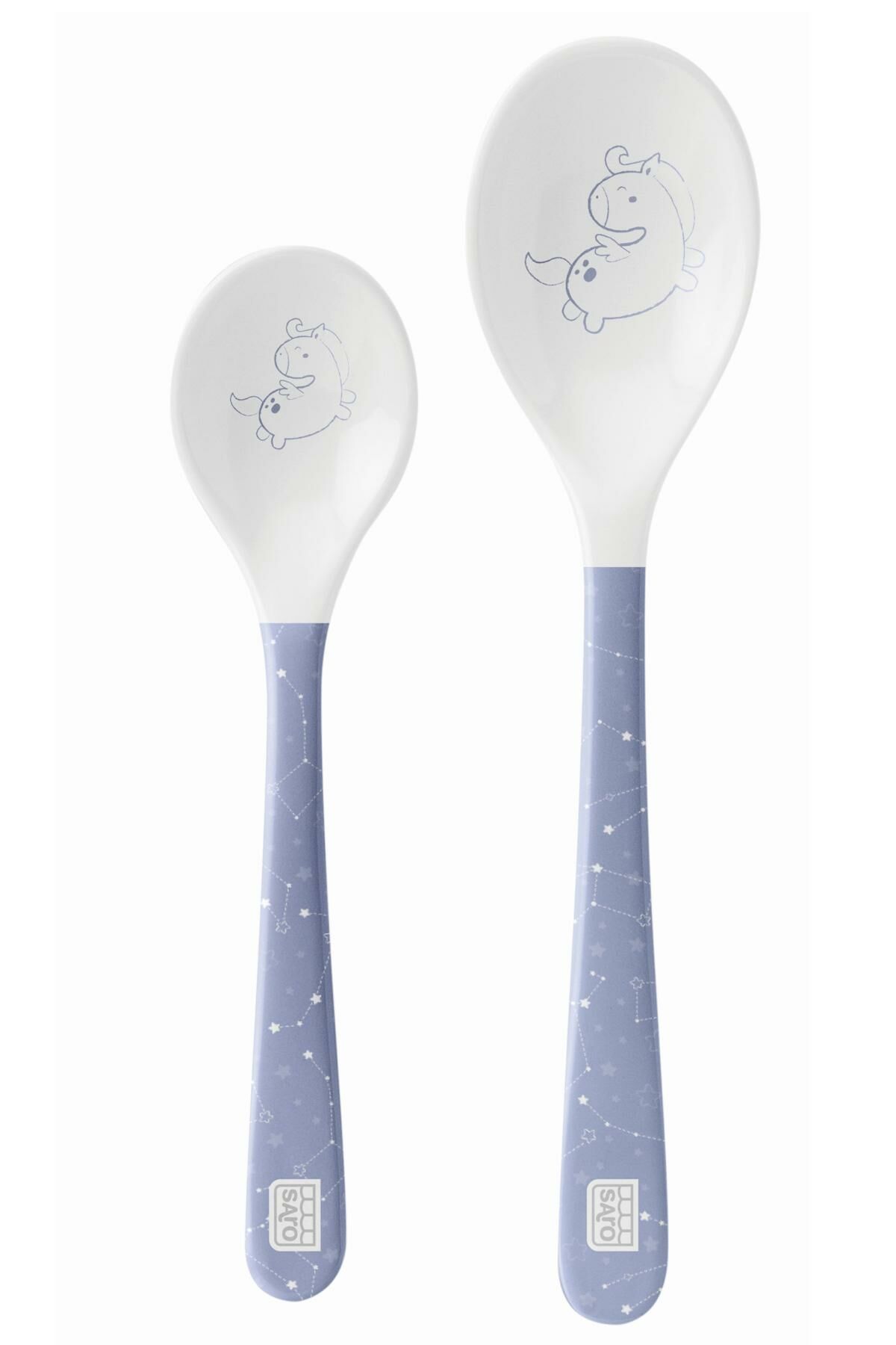 Saro Melamin Mama Kaşığı Seti 2.li Küçük / Büyük Unicorn