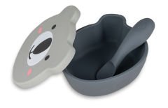 Tum Tum Silikon Vakumlu, Kapaklı Kase ve Kaşık Seti Kev Koala