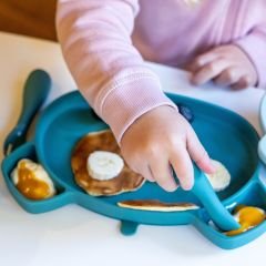 Tum Tum Kutulu Silikon Kaşık Çatal Set Boris Bear