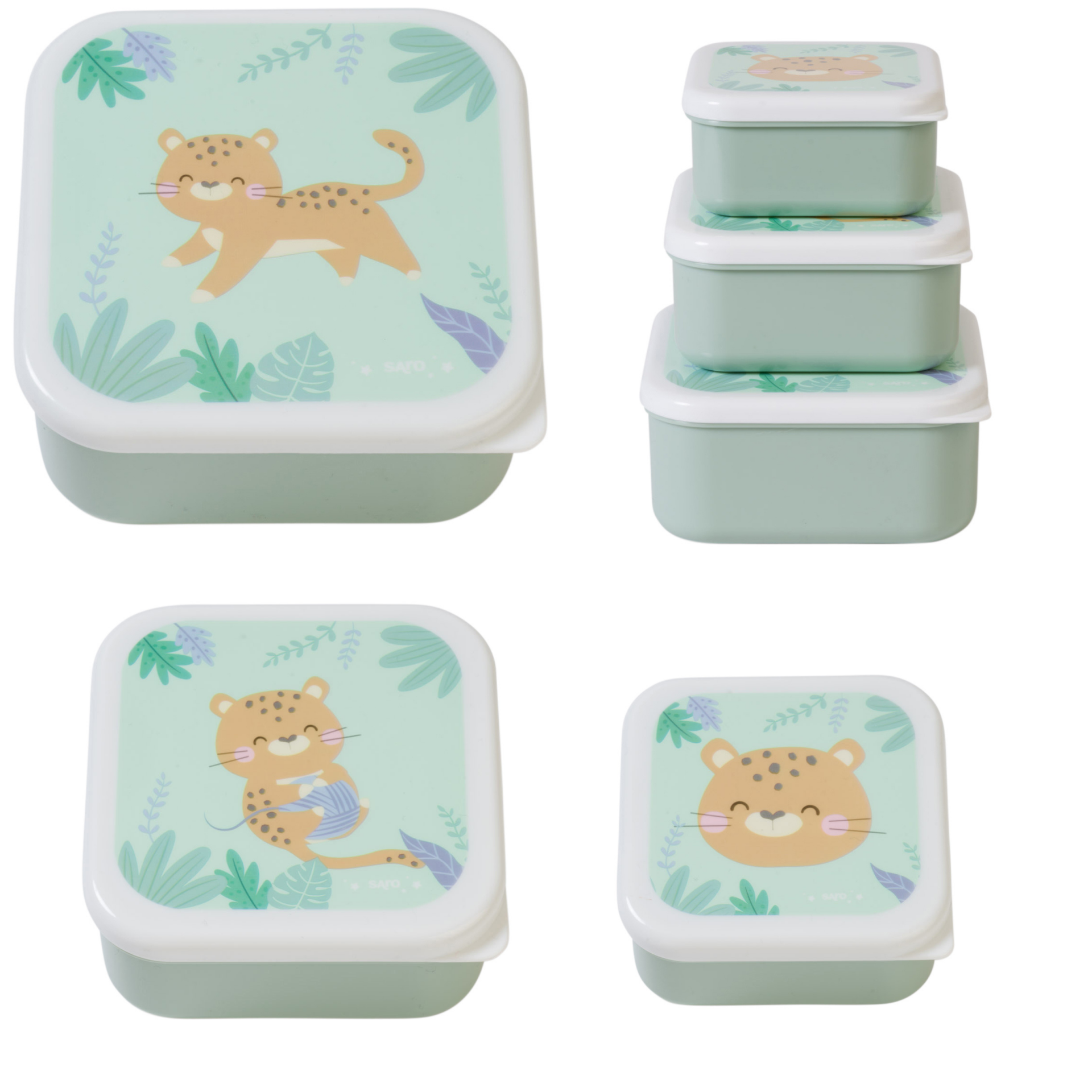 Saro 3 lü Beslenme / Atıştırma Kutusu Jungle Cheetah