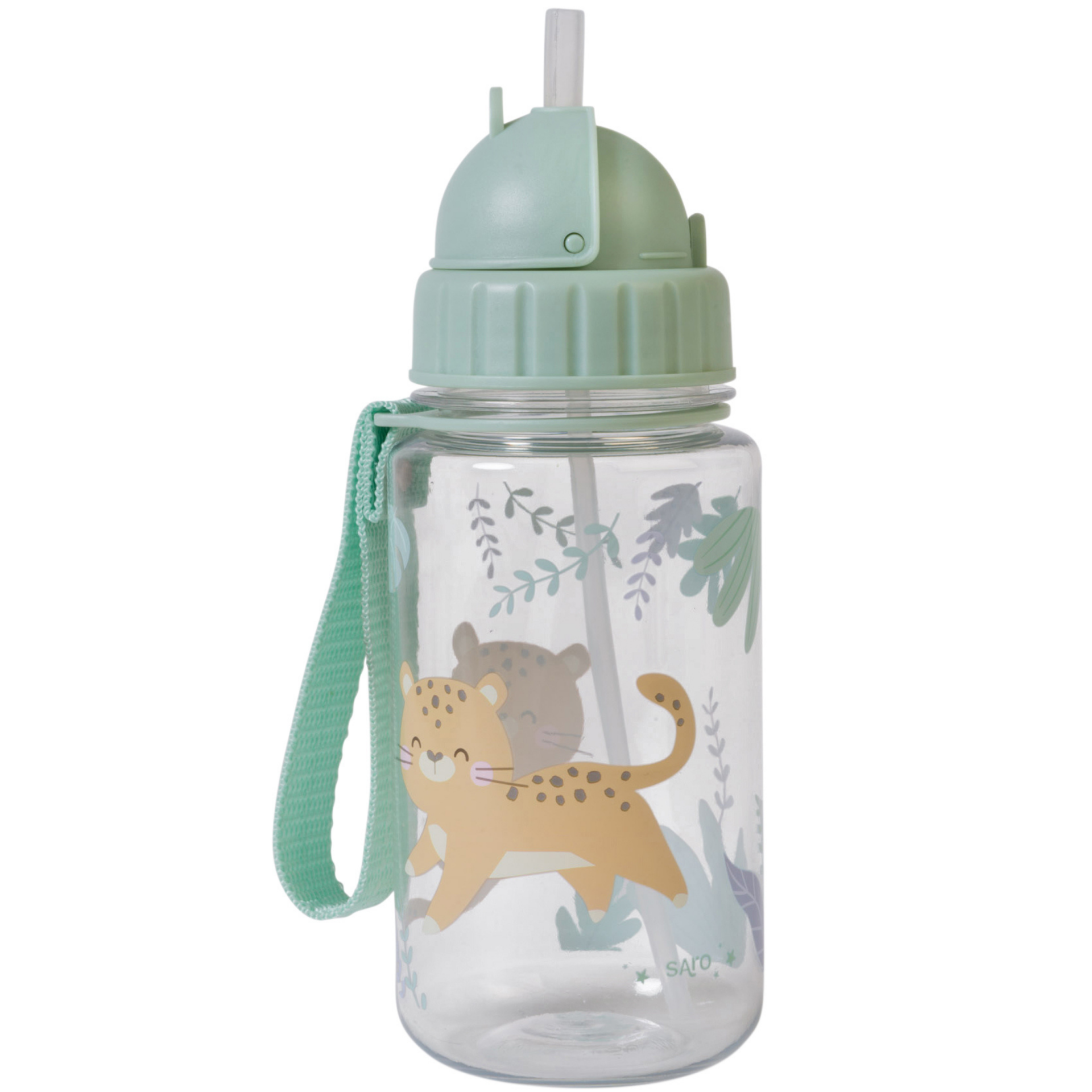 Saro Askılı Pipetli Matara 450ml Jungle Cheetah