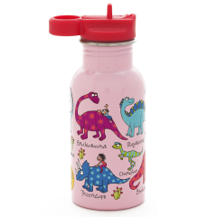 Tyrrell Katz Pipetli Çelik Matara 400ml // Pink Dino