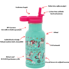 Tyrrell Katz Pipetli Çelik Matara 400ml // Unicorn