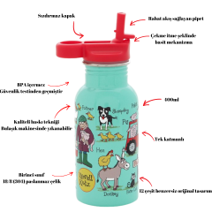 Tyrrell Katz Pipetli Çelik Matara 400ml // Farmyard