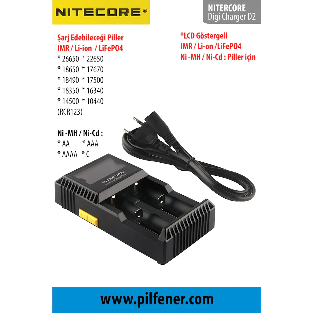 NITECORE D2 LITYUM PİL ŞARJ CİHAZI