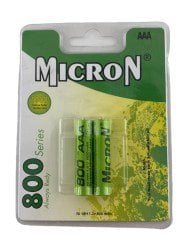 AAA SIZE 800 MAH Nİ-MH ŞARJLI PİL MICRON 2 AD. FİYATIDIR .ŞARJLI PİL İHTİYACINIZA EKONOMİK ÇÖZÜM