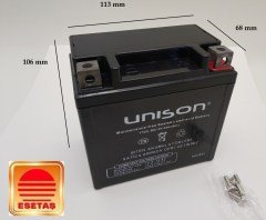 12V 5 AH UNISON MARKA  X5L YATIK MOTORSİKLET AKÜSÜ