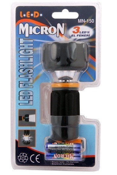 EL FENERİ MICRON MN-150 LEDLİ EKONOMİK FENER (PİLLERİ HEDİYE)