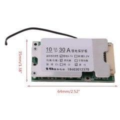 10S BMS 30A Lityum 10 Hücreli 36 Volt Korumalı Şarj Devresi