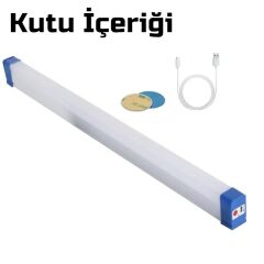 USB Şarjlı 3 Modlu Mıknatıslı Balıkçı - Kamp Feneri LED Şarjlı Işıldak 60 W 52 Cm