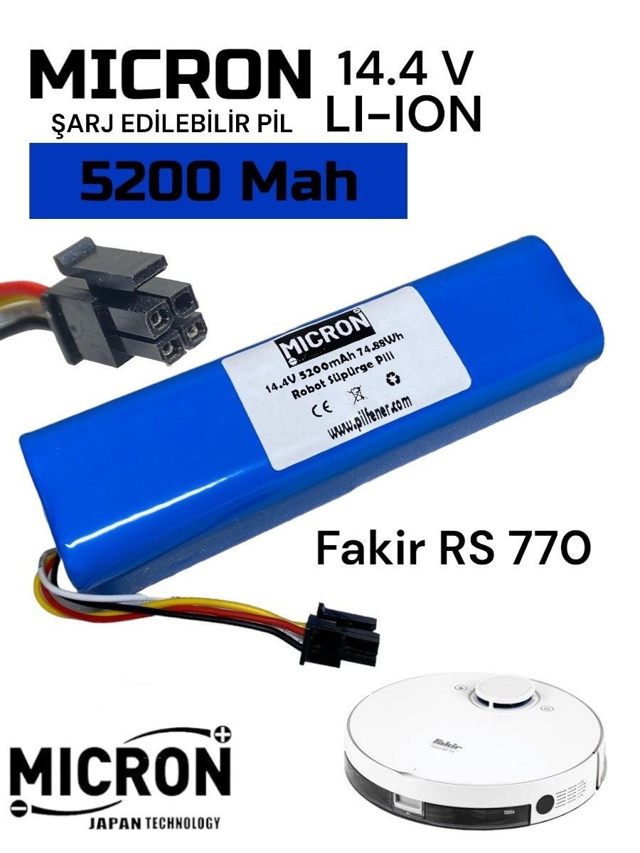 Fakir RS 770 Robot Uyumlu Süpürge Pili Paketi 5200MAH Lityum Iyon Pil ve Batarya Paketi