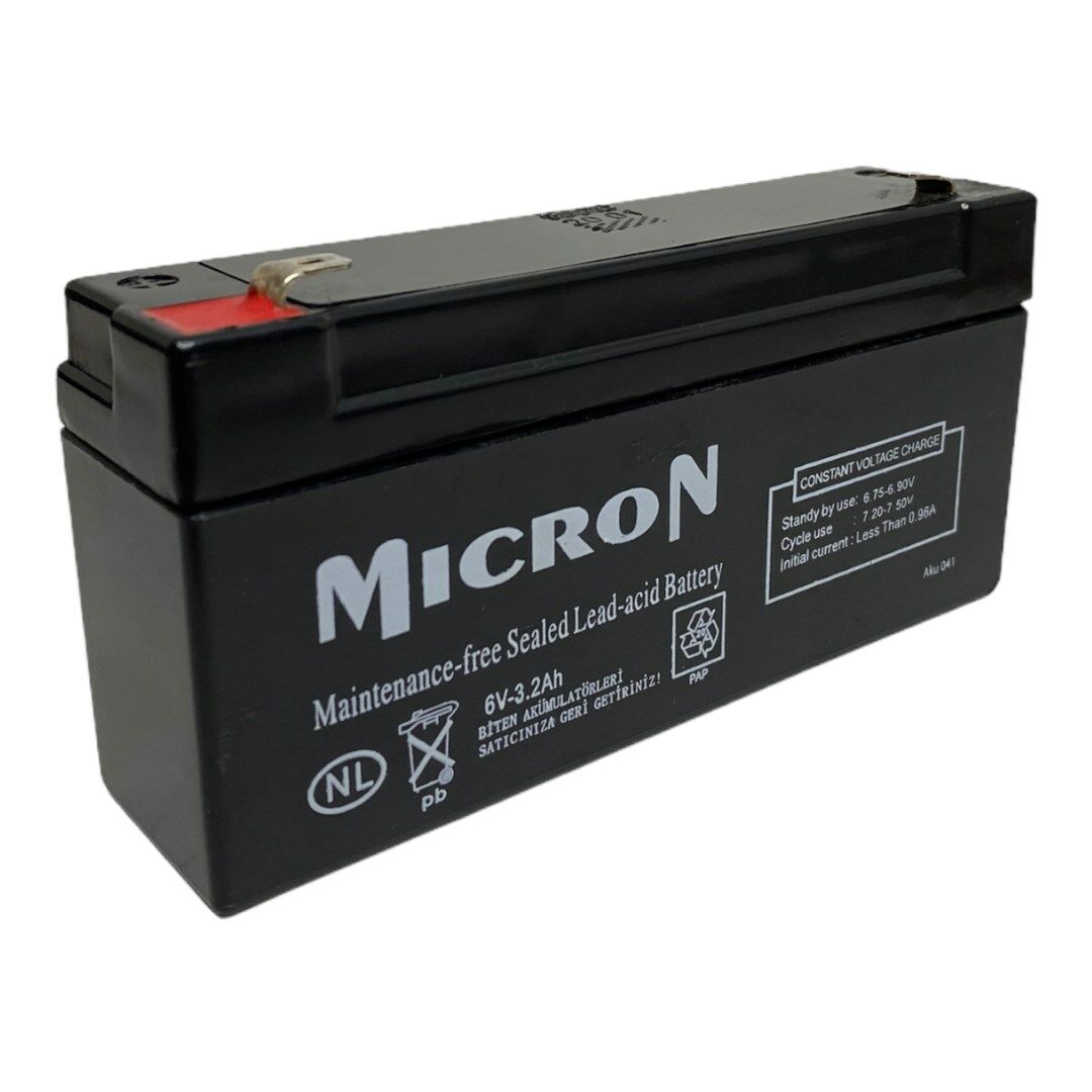 6V 3.2 Ah MICRON KURU BAKIMSIZ AKÜ