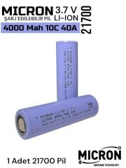 Micron 21700 4000 Mah 10C 40A Li-Ion Pil 1 Adet