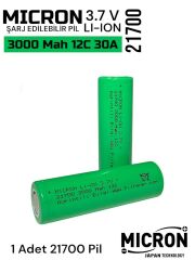 Micron 21700 3000 Mah 12C 30A Li-Ion Pil 1 Adet