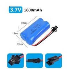 3.7 V (Volt) 1600 mAh (Amper)  14500 pilden Li-ion  Oyuncak Araba Pili