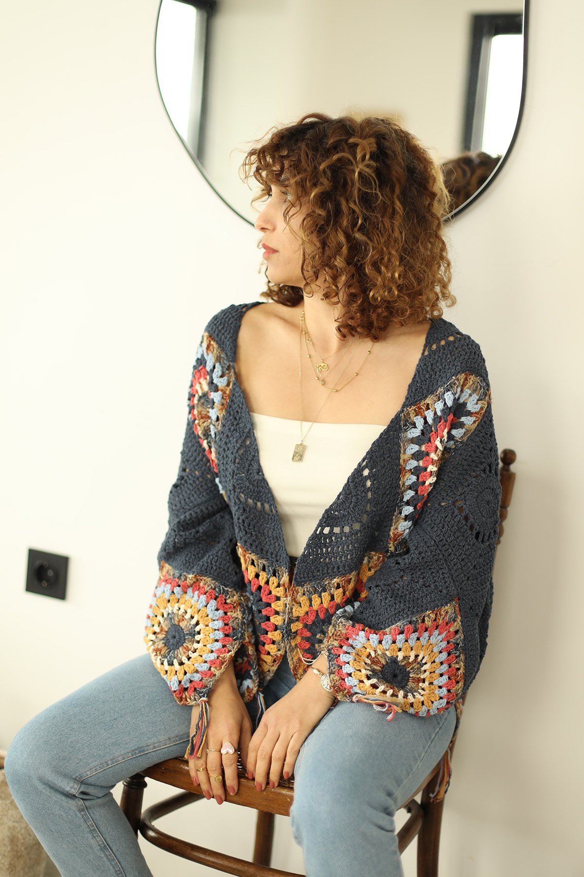 LACİVERT BOHEM HIRKA ÖN SİPARİŞ