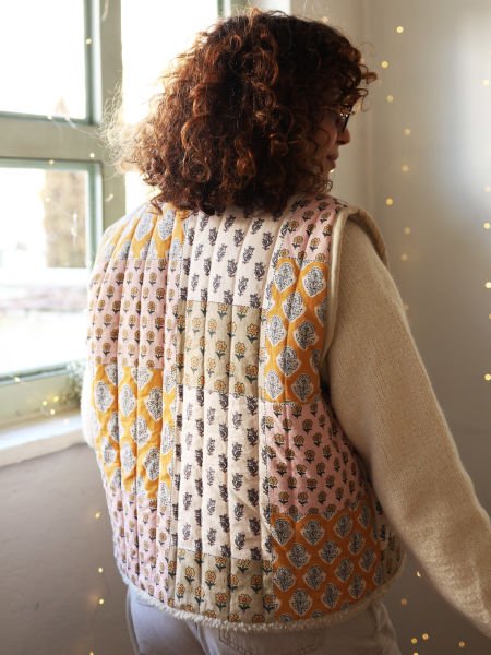 Çift Taraflı Patchwork Kapitone / Peluş Yelek