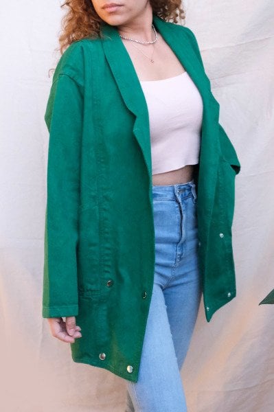 Yeşil Gabardin Ceket