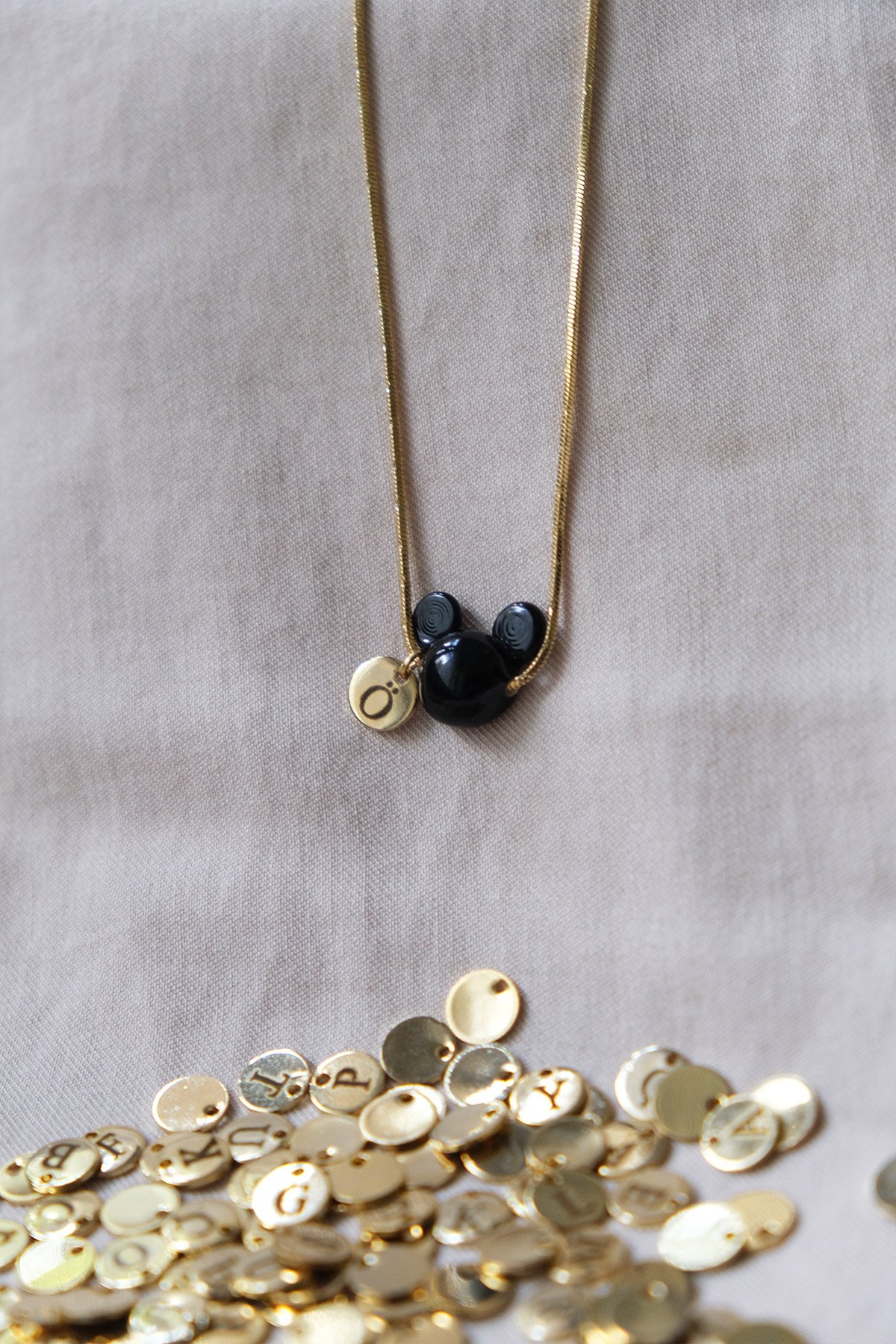 Murano Mickey Kolye Harfli(İSTENİLEN HARFTE HAZIRLANIR)