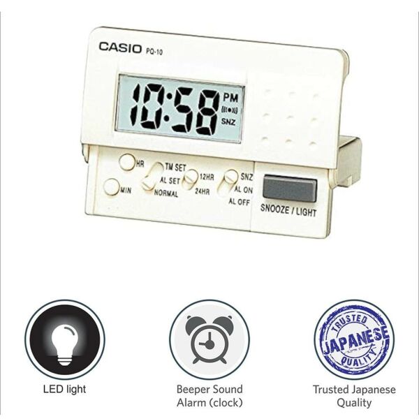 Casio PQ-10-7R Alarmlı Led Masa Saati