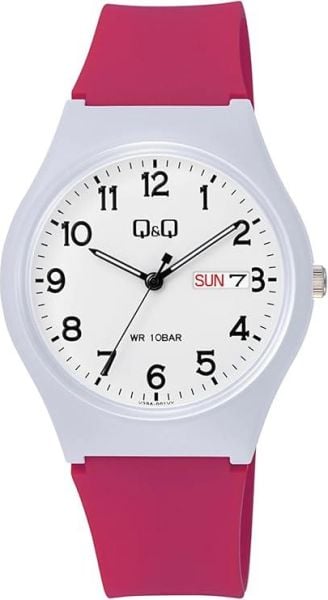 Q&Q V39A-001VY Pembe Takvimli 10 Atm Genç Kol Saati