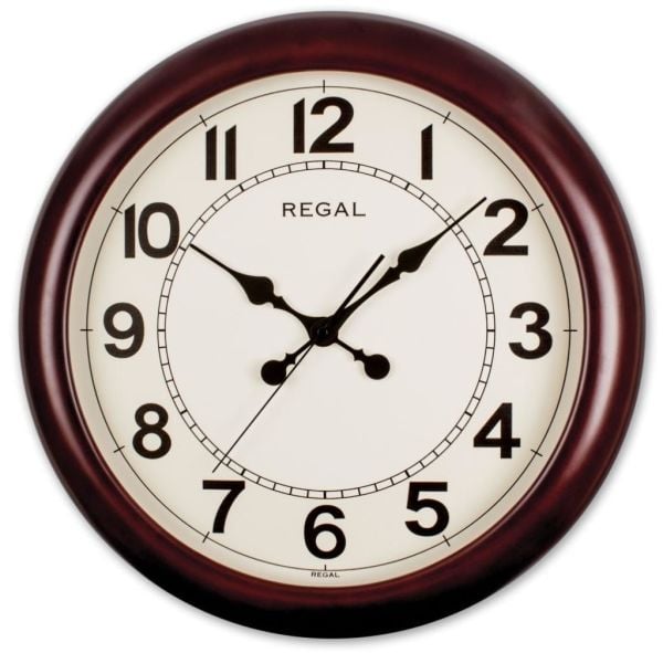 Regal 2101 RI Masif Ahşap Sessiz Akar Saniyeli Duvar Saat