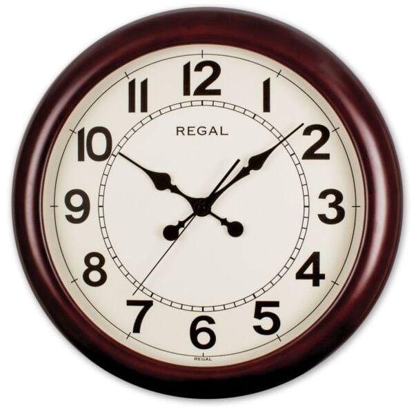 Regal 2101 RI Masif Ahşap Kasa Sessiz Akar Saniyeli Duvar Saat