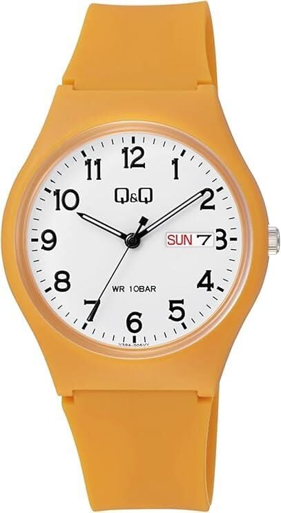 Q&Q V39A-005VY Turuncu Takvimli 10 Atm Genç Kol Saati