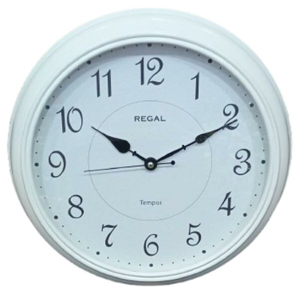 Regal 382 WWZ Beyaz Naturel Ahşap Sessiz Duvar Saati