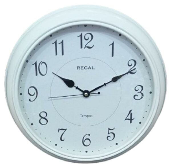 Regal 382 WWZ Beyaz Naturel Ahşap Sessiz Duvar Saati