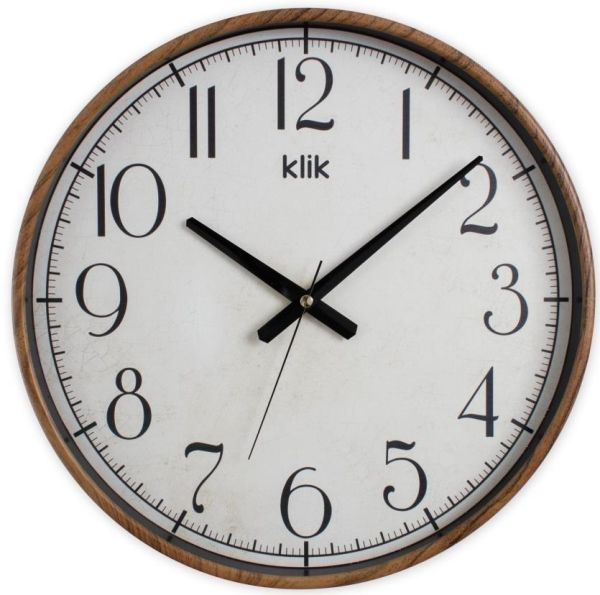 Klik Simplex Ceviz Dekoratif Sessiz Akar Duvar Saati