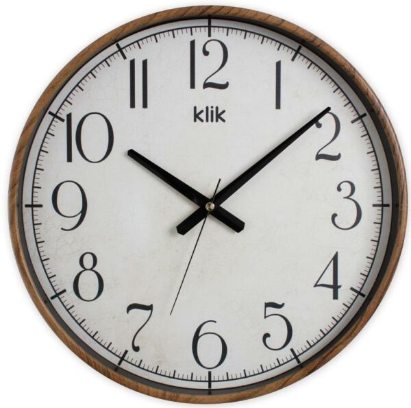 Klik Simplex Ceviz Dekoratif Sessiz Akar Duvar Saati