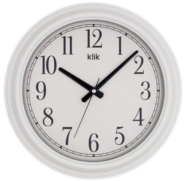 Klik Beta Beyaz Dekoratif Sessiz Akar Duvar Saati