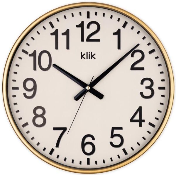 Klik Simplex Gold Dekoratif Sessiz Akar Duvar Saati