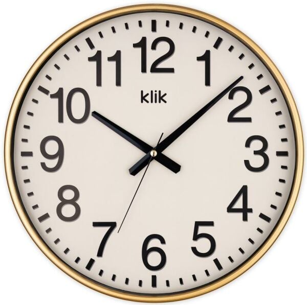 Klik Simplex Gold Dekoratif Sessiz Akar Duvar Saati