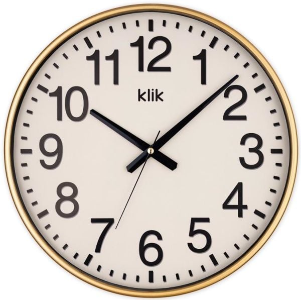 Klik Simplex Gold Dekoratif Sessiz Akar Duvar Saati