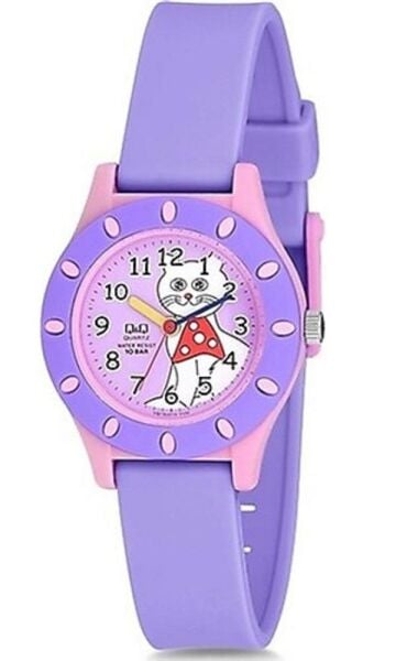 Q&Q VQ13J010Y Kedicik Desenli Çocuk Kol Saati
