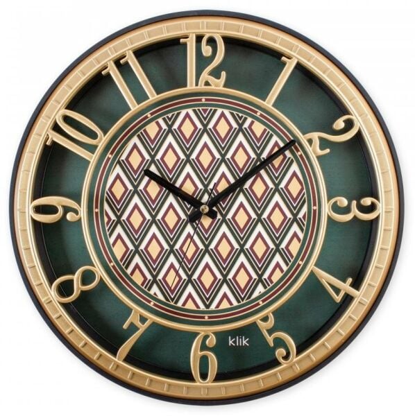 Klik Hisar Zümrüt Dekoratif 40 Cm Çapında Salon Ofis Oda Duvar Saati