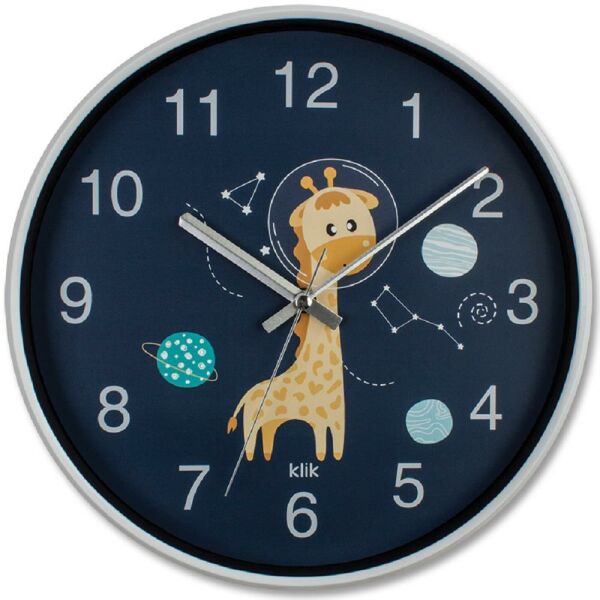 Klik Slim Zürafa Desenli Çocuk Odası Duvar Saati