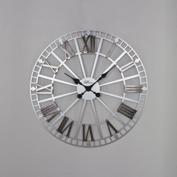 Regal Ultima 2685 S2B Ferforje Gümüş Renk Siyah Roma Rakam Duvar Saati