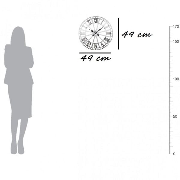 Regal Ultima 2685 S2B Ferforje Gümüş Renk Siyah Roma Rakam Duvar Saati