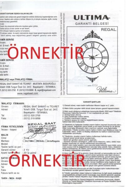 Regal 191 W2 Portakal Ahşap Kasa Lake Köşeli Duvar Saati