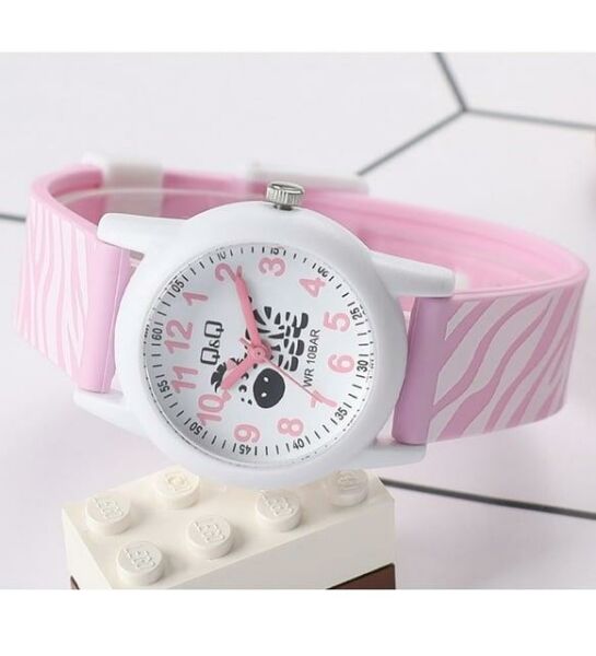 Q&Q V22A-013VY Zebra Desenli Çocuk Kol Saati