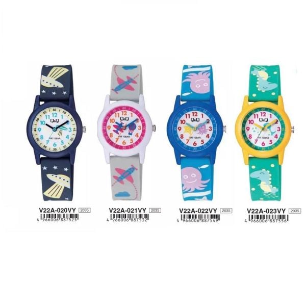 Q&Q V22A-023VY Sevimli Dinazor Desenli Çocuk Kol Saati