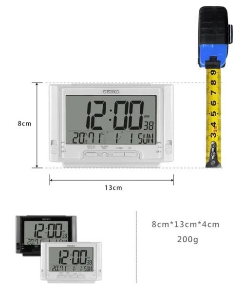 Seiko Clocks QHL095W Termometre ve Nemölçer Masa Saati