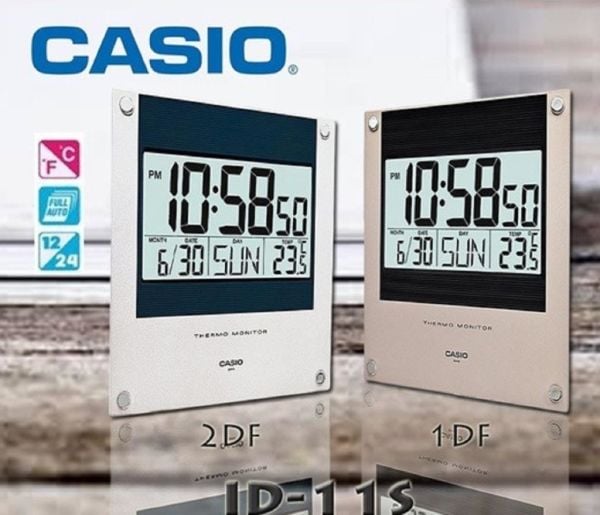 Casio ID-11S-2DF Dijital Termometre Takvimli Duvar Saati
