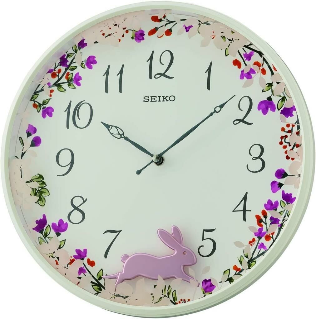 Seiko Clocks QXC238W Tavşan Figürlü Sarkaçlı Duvar Saati