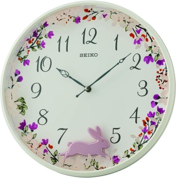 Seiko Clocks QXC238W Tavşan Figürlü Sarkaçlı Duvar Saati
