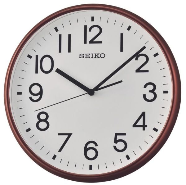 Seiko QXA677B Ahşap Renkli Plastik Kasa Sessiz Saniye İbreli Duvar Saati