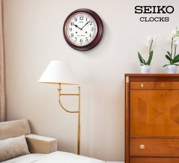 Seiko Clocks QXH202Z Westminster Çanlı Ahsap Kasa Kızılağaç Duvar Saati